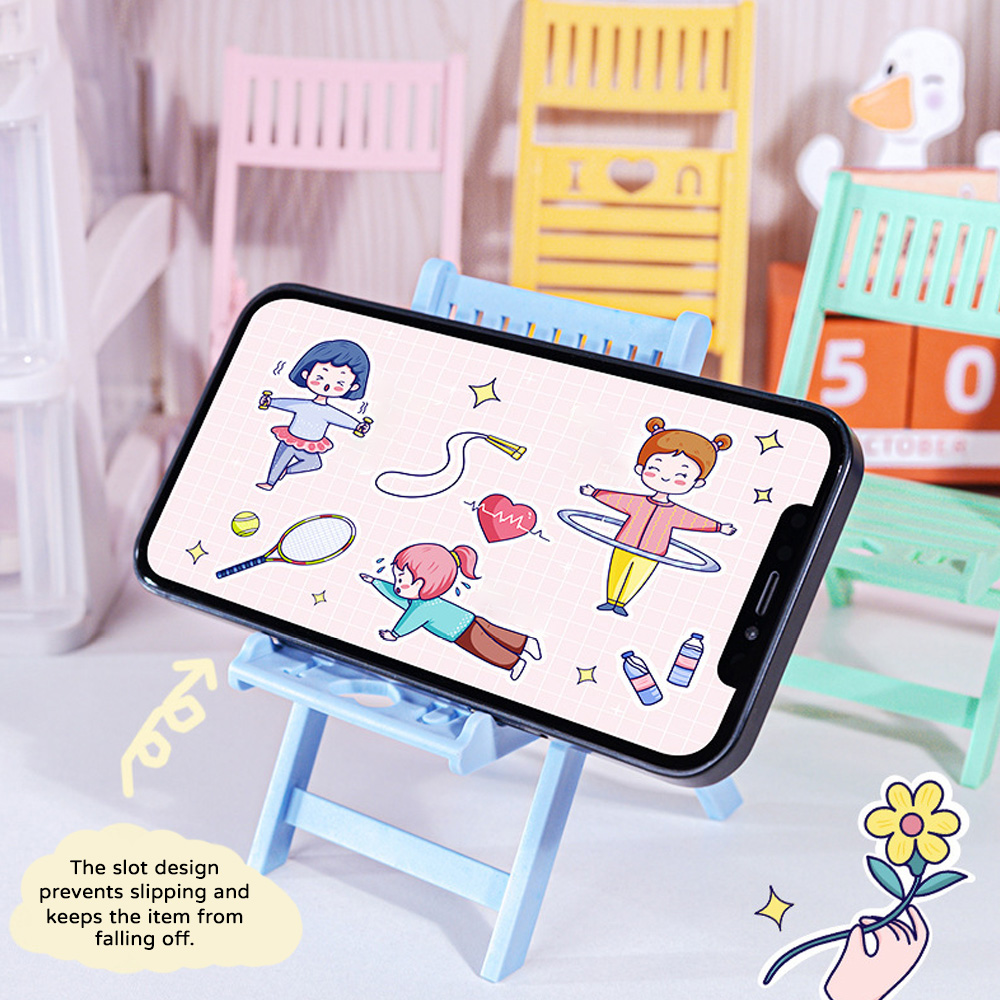 Mini Folding Chair Phone Stand - Kawaii Tech Accessories 评论和价格
